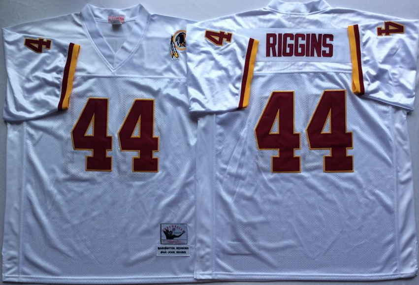 Men NFL Washington Redskins 44 Riggins white Mitchell Ness jerseys